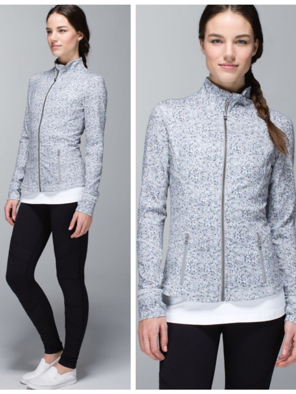Lululemon Forme Jacket - Petite Fleur Silver Spoon Women's 6 Athleisure Athletic